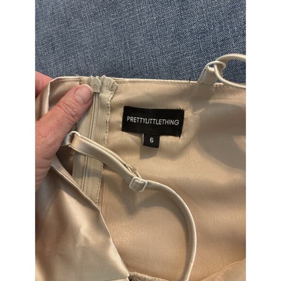 Pretty Little Thing Champagne Party Dress Size 6 - Picture 4 of 4